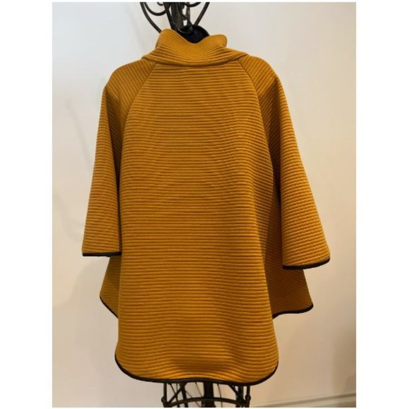 New Collection Womens Pullover High Neck Poncho Sweater Oversized Size M Orange - Picture 2 of 4